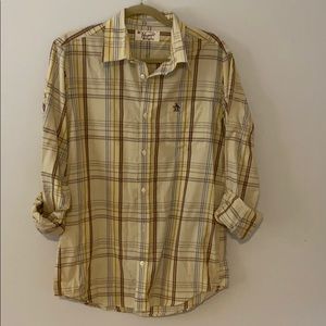 Penguin slim fit yellow button down